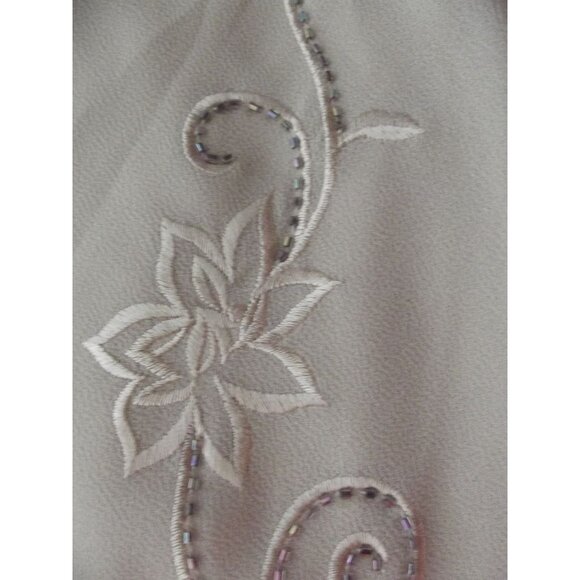 Jessica Howard Maxi Dress Womens Size 14 Beige Formal Beaded Mother of the Bride - Picture 7 of 13